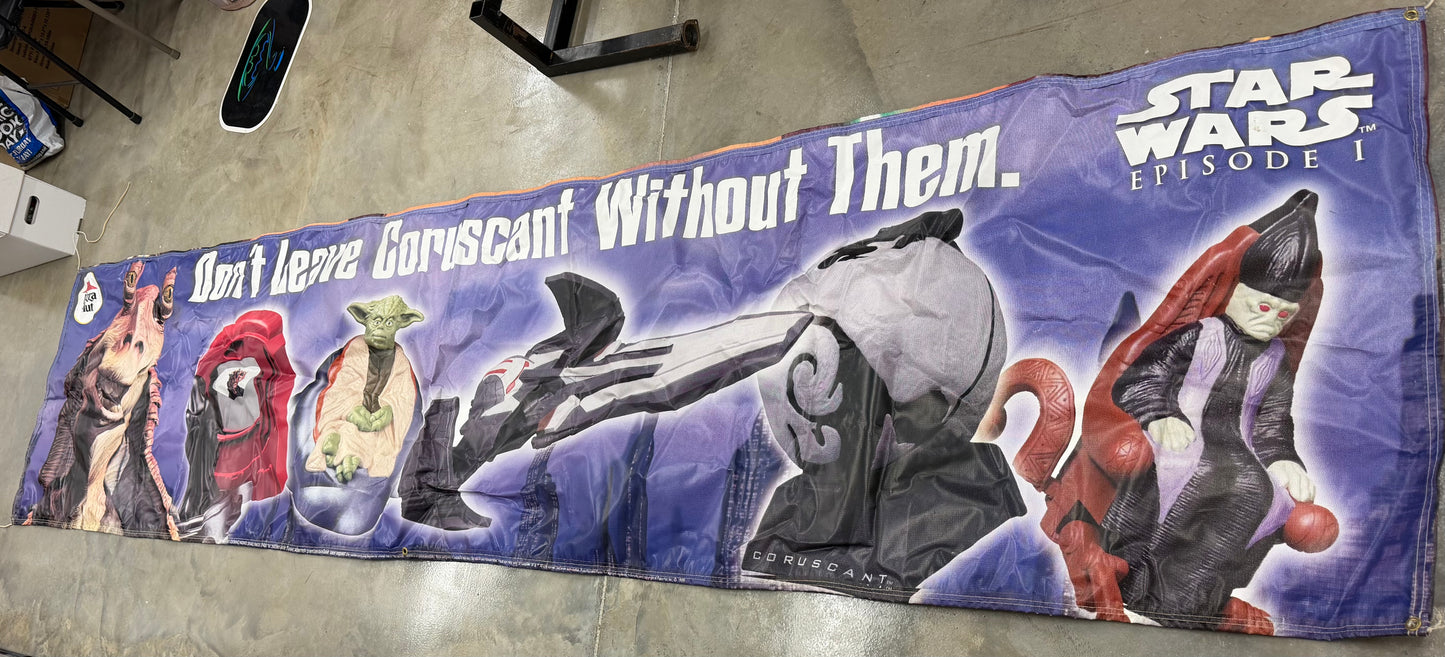 Star Wars Episode 1 Vintage 12ft Pizza Hut Double Sided Banner