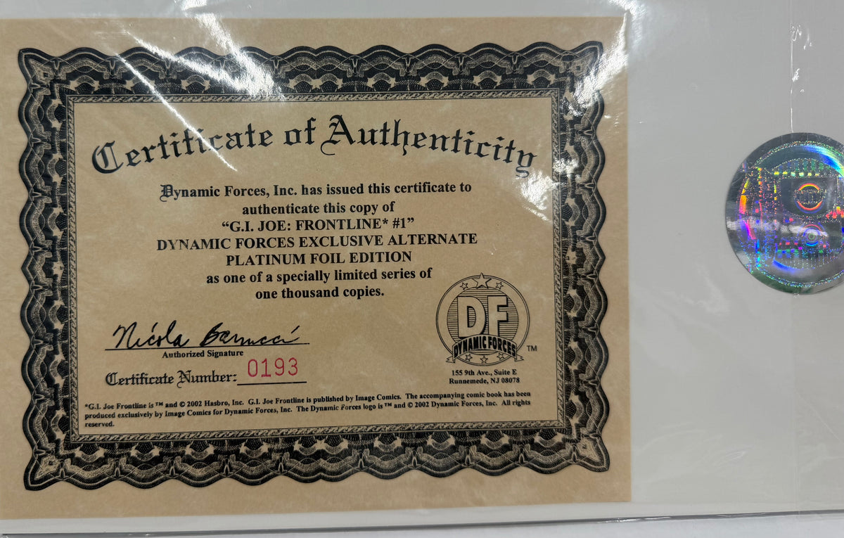 G.I.Joe Frontline #1 DF Exclusive Alternate Platinum Foil Edition W/COA 193/1000