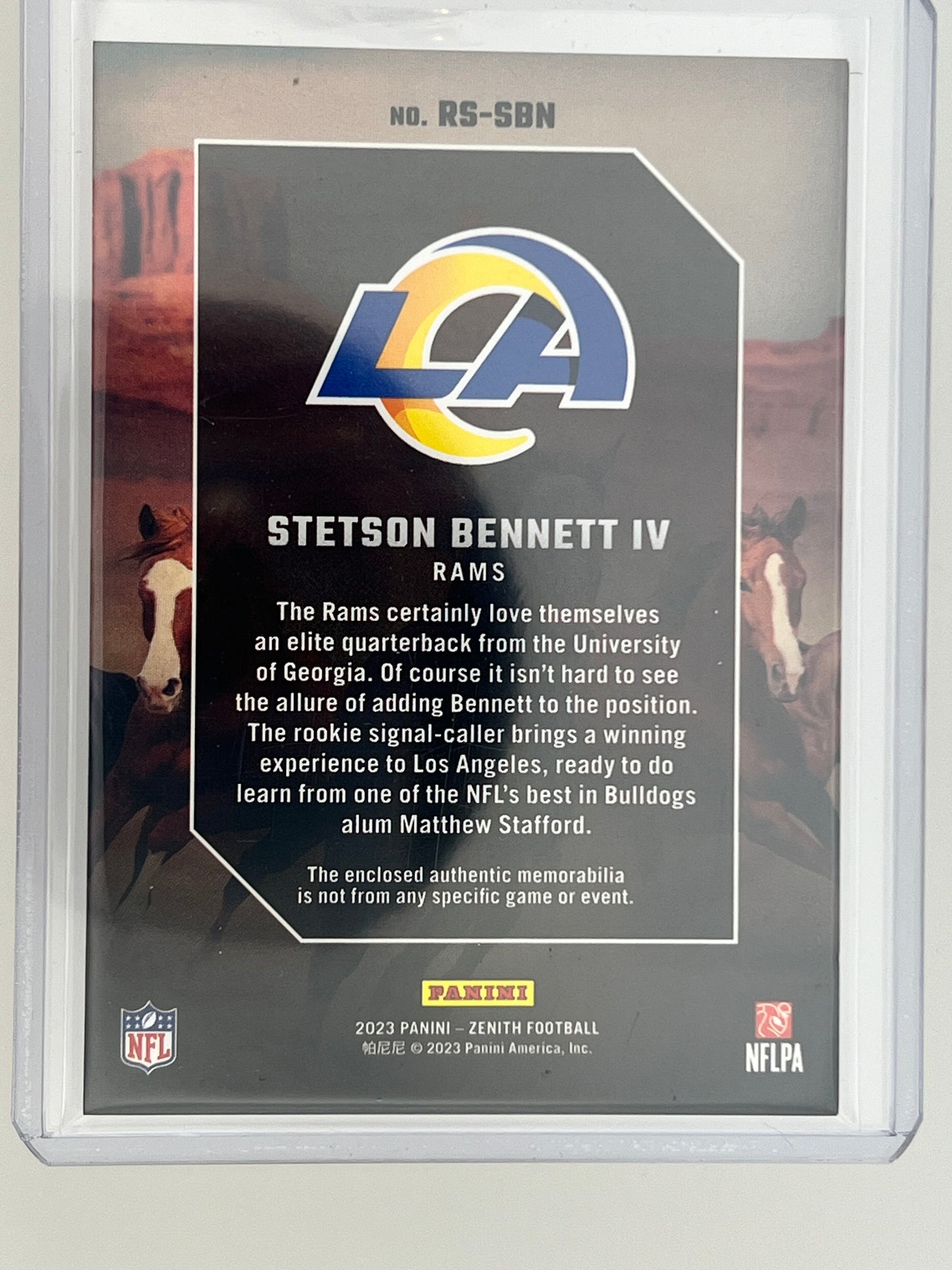 2023 Stetson Bennett IV Rookie LA Rams Patch