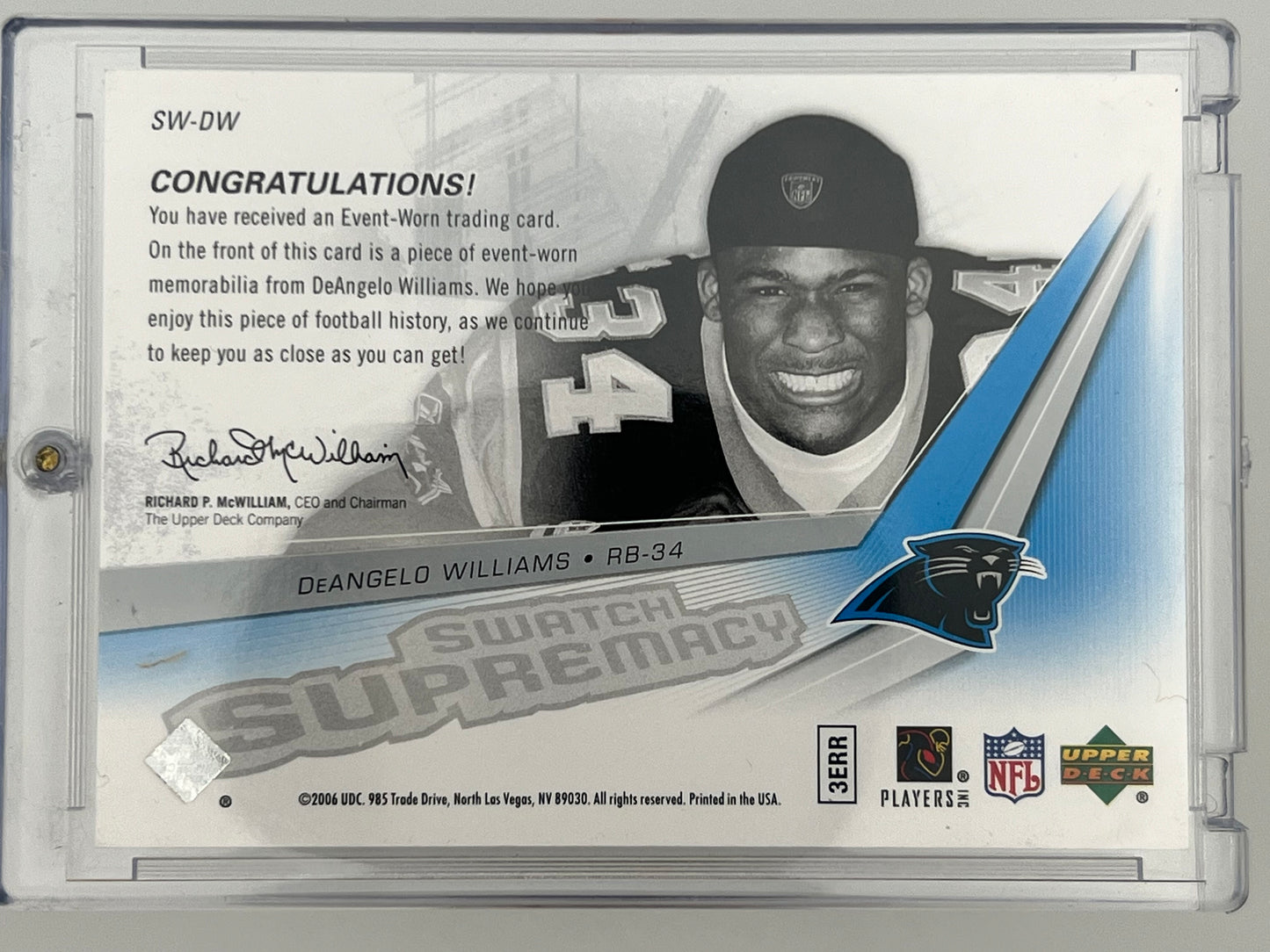 2006 Swatch DeAngelo Williams Panthers Rookie