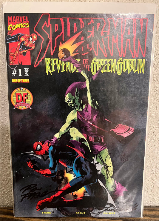 Spider-man Revenge of the Green Goblin 1 DF Exclusive Cover Signed by Jae Lee, Ron Frenz, & Pat Olliffe W/COA 24/999