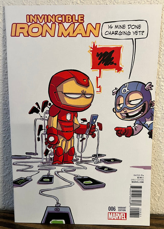 Invincible Iron Man #6 Skottie Young Baby Variant Cover 1st Print Marvel 2016