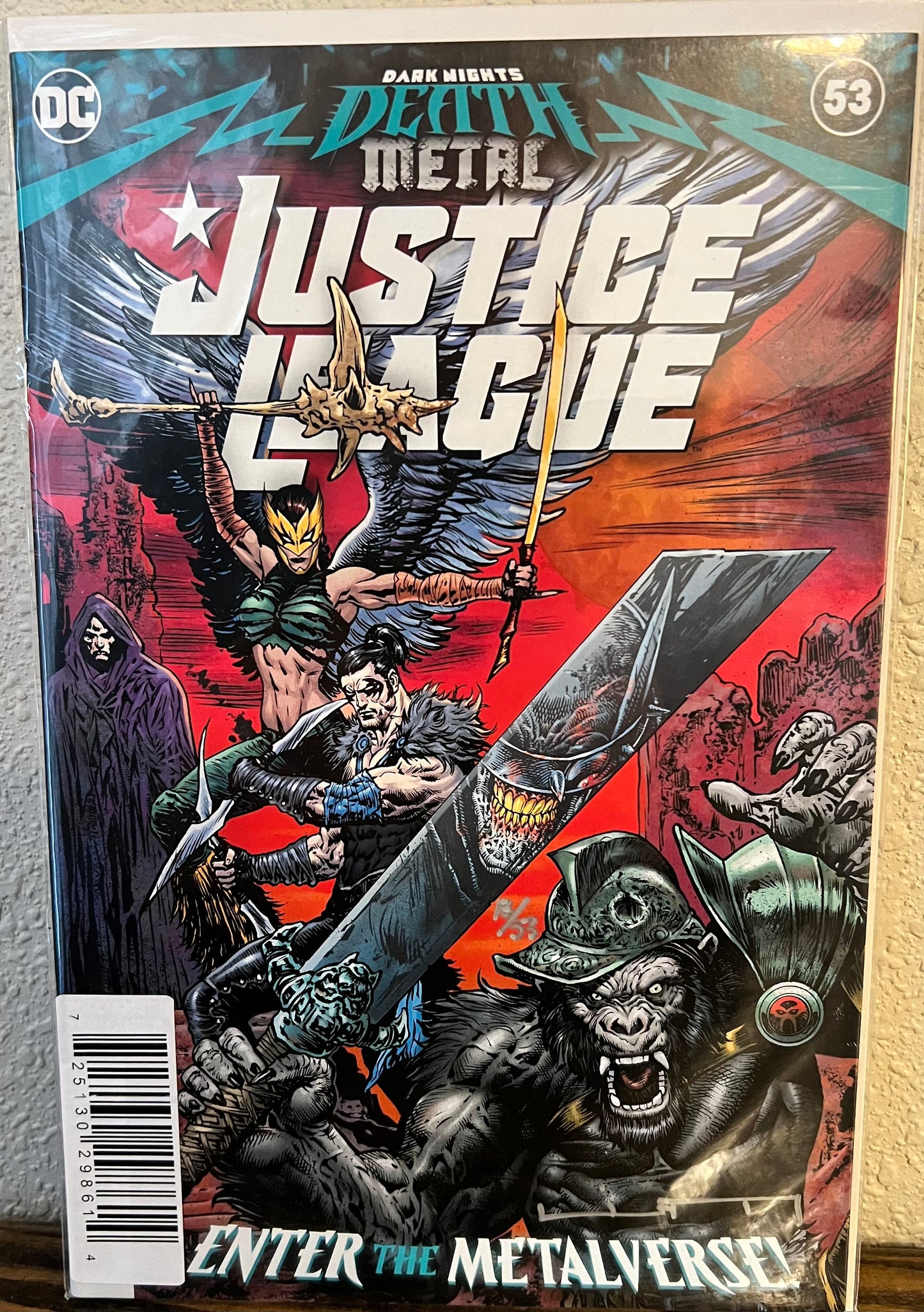 DC Justice League #53 Death Metal Signed by Liam Sharp 18/53, COA