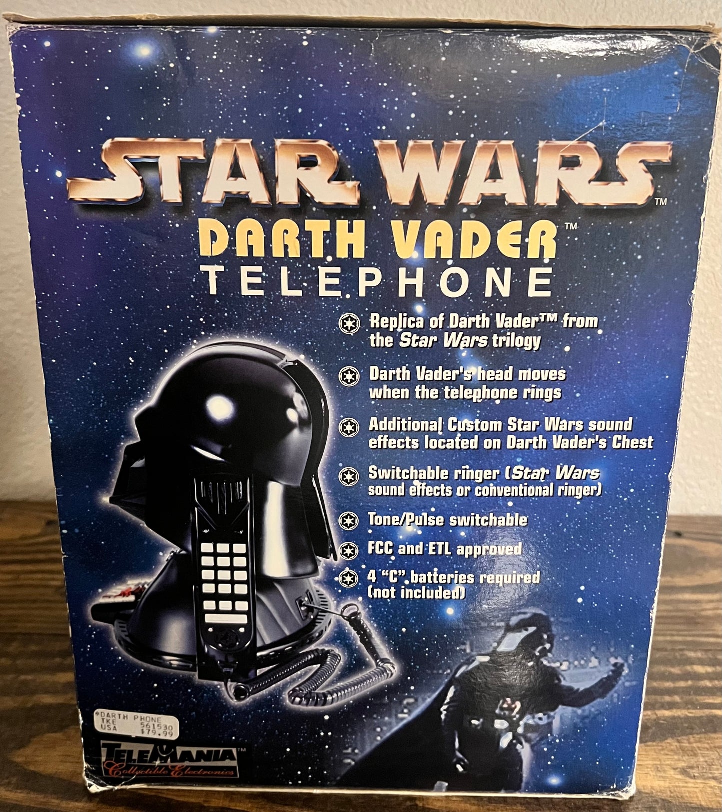 Star Wars Darth Vader Telephone w/ Box Vintage