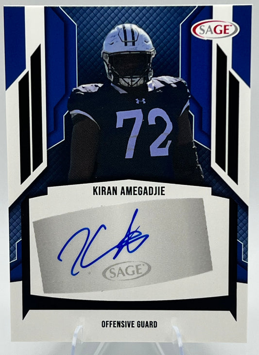 2024 Sage Kiran Amegadjie Auto Football Card #A-KA