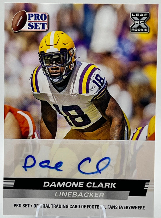 Damone Clark 2022 Leaf Pro Set LSU Tiger Rookie Auto