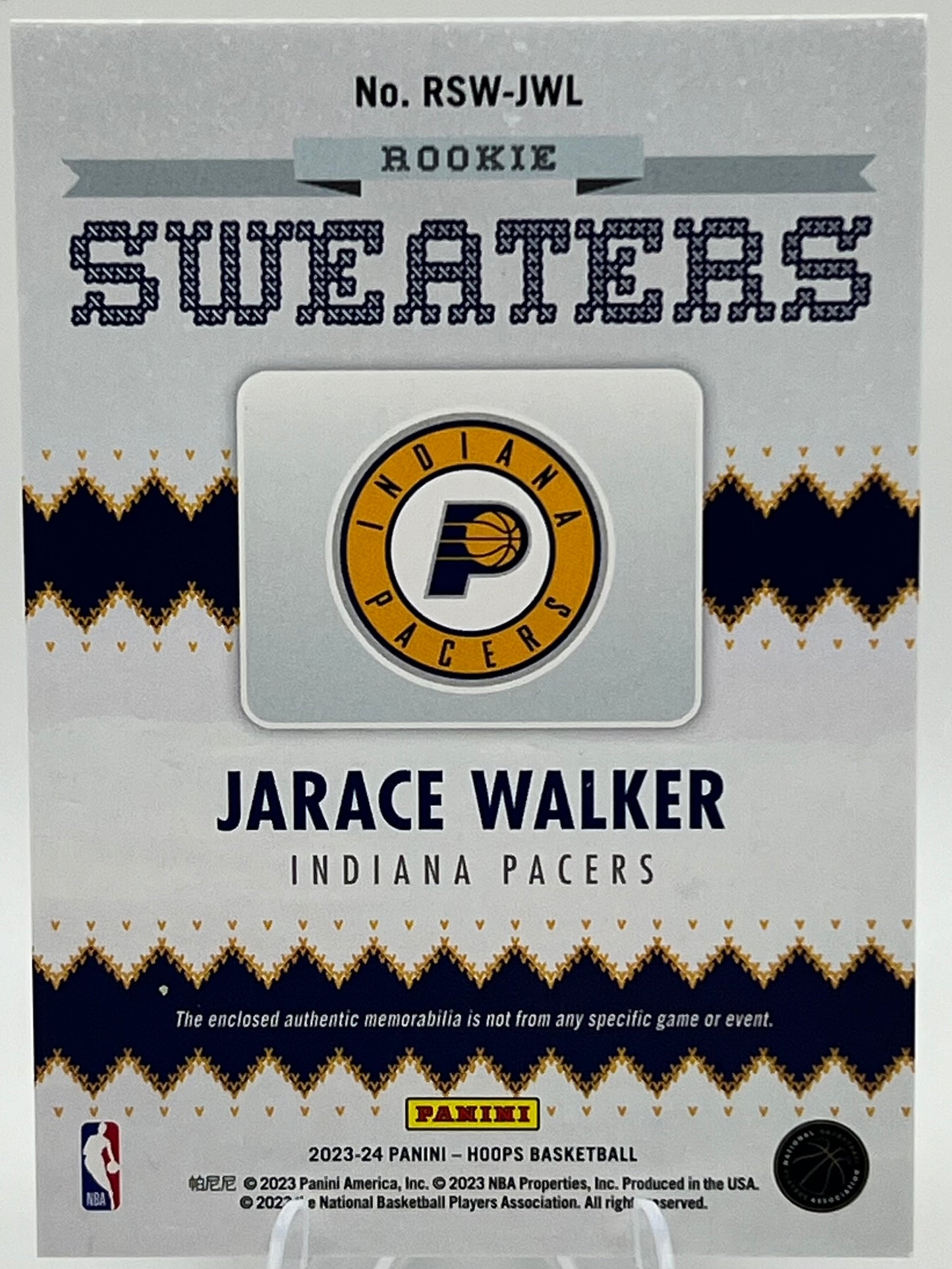 2023 Hoops Jarace Walker Rookie Sweaters Basketball Card