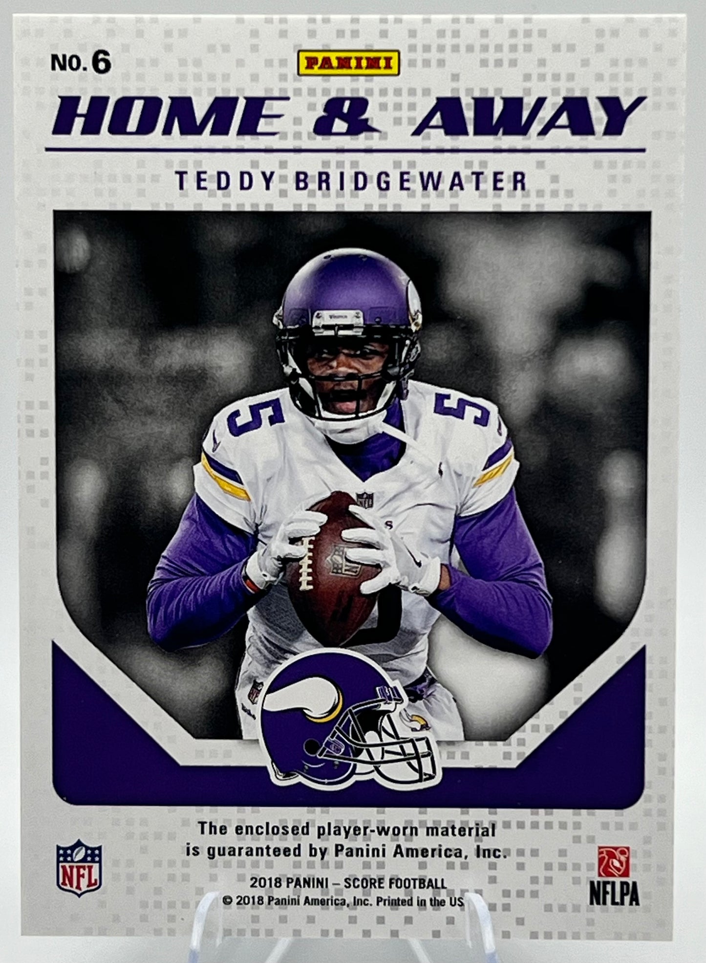 2018 Score Teddy Bridgewater Home & Away Game Used Jersey Football Card