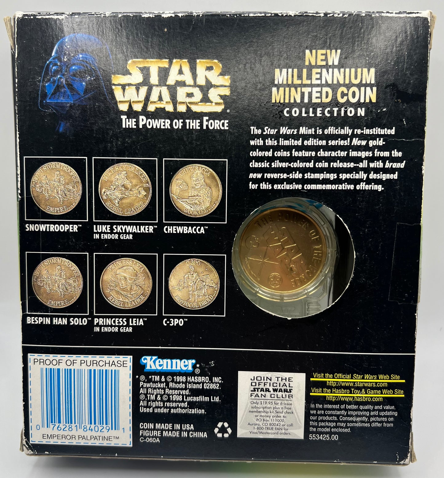 Star Wars Power of the Force Minted Coin Edition Emperor Palpatine Action Figure