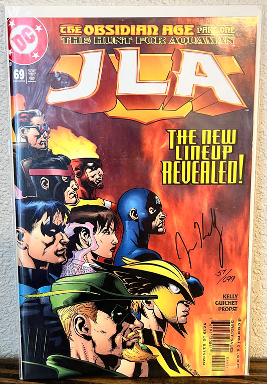 JLA Comic Book  #69 Auto w/COA