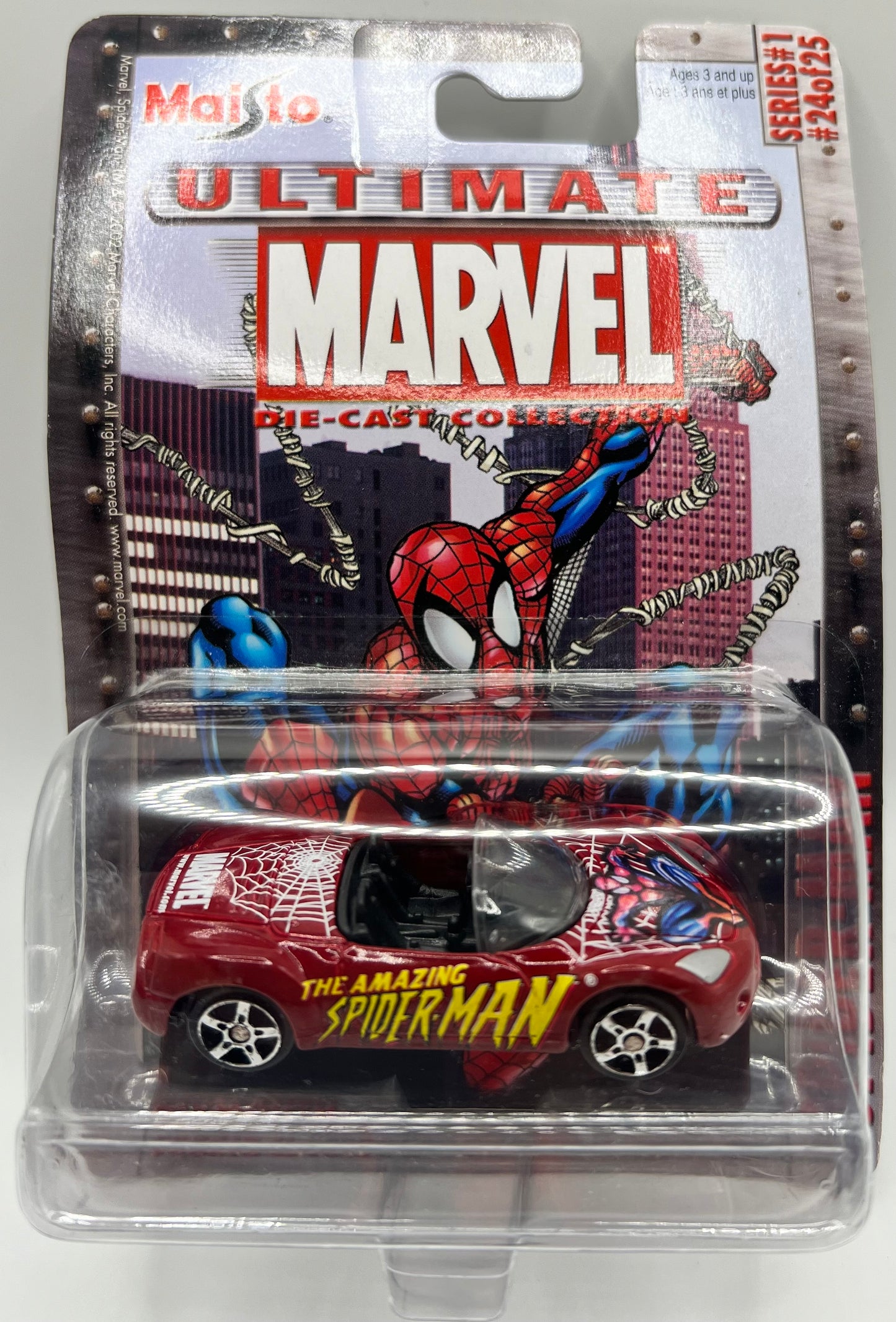 Ultimate Marvel Maisto Spider-Man Plymouth 2002 1:64