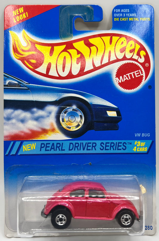 Hot Wheels 1995 #293 Pearl Driver Series #3 of 4 VW BUG Pink w/Chrome BW