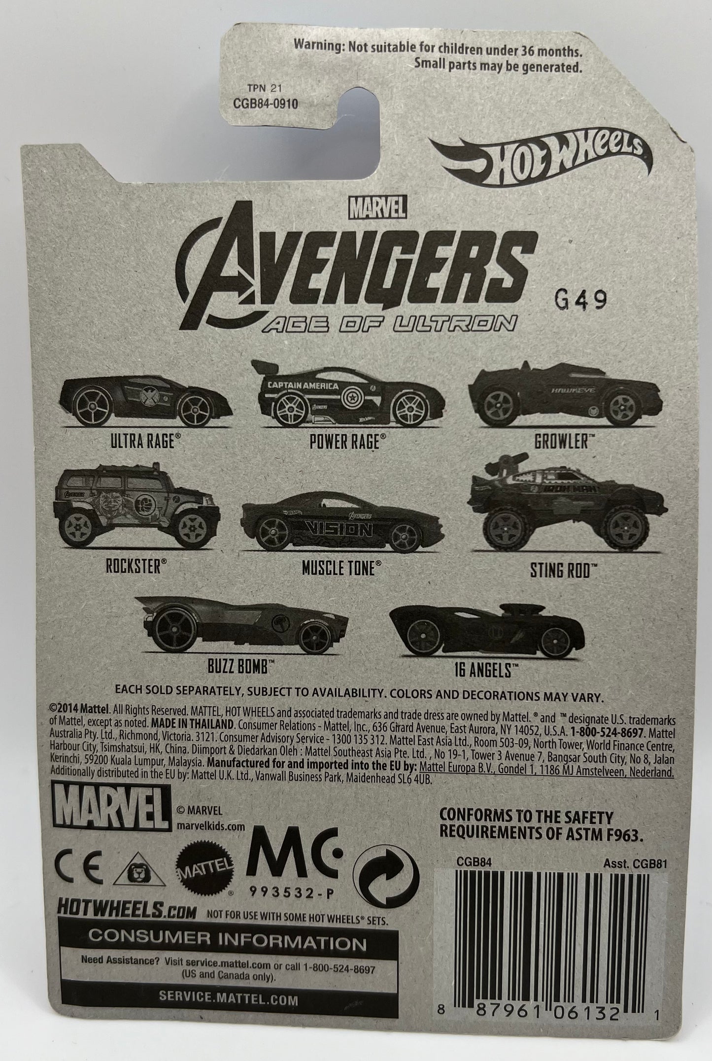 Hot Wheels Avengers Hawkeye Growler 3/8 Series