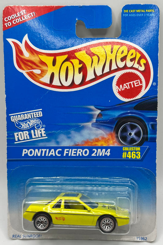 Hot Wheels Pontiac Fiero 2M4 in Yellow 5SP Wheels Collector #463