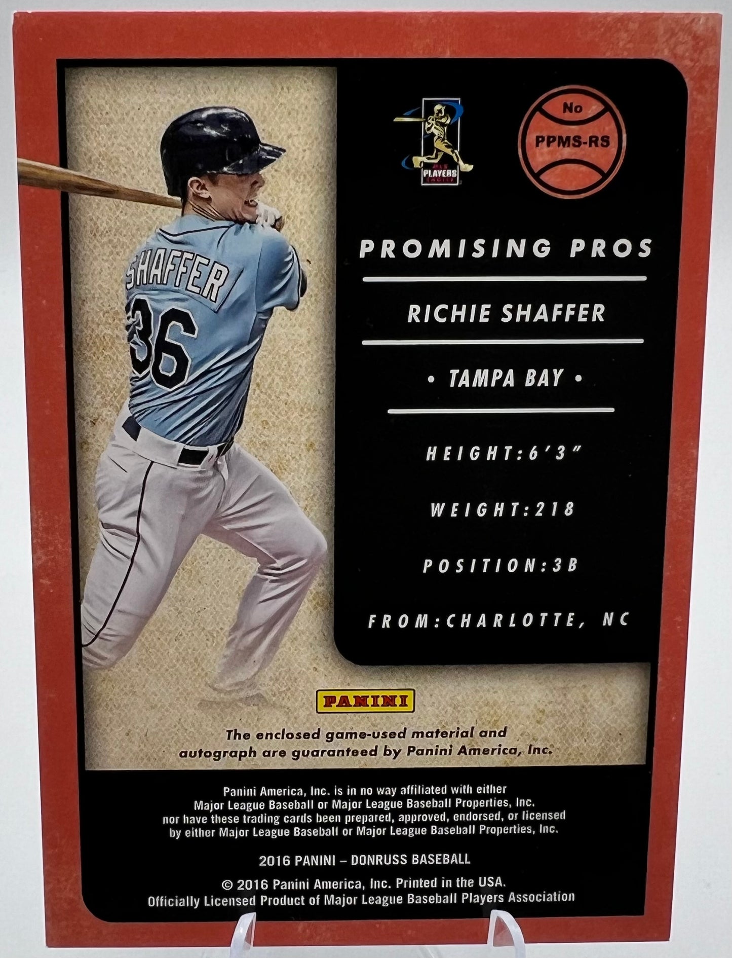 2016 Donruss Promising Pros Auto/Jersey Richie Shaffer #98/99