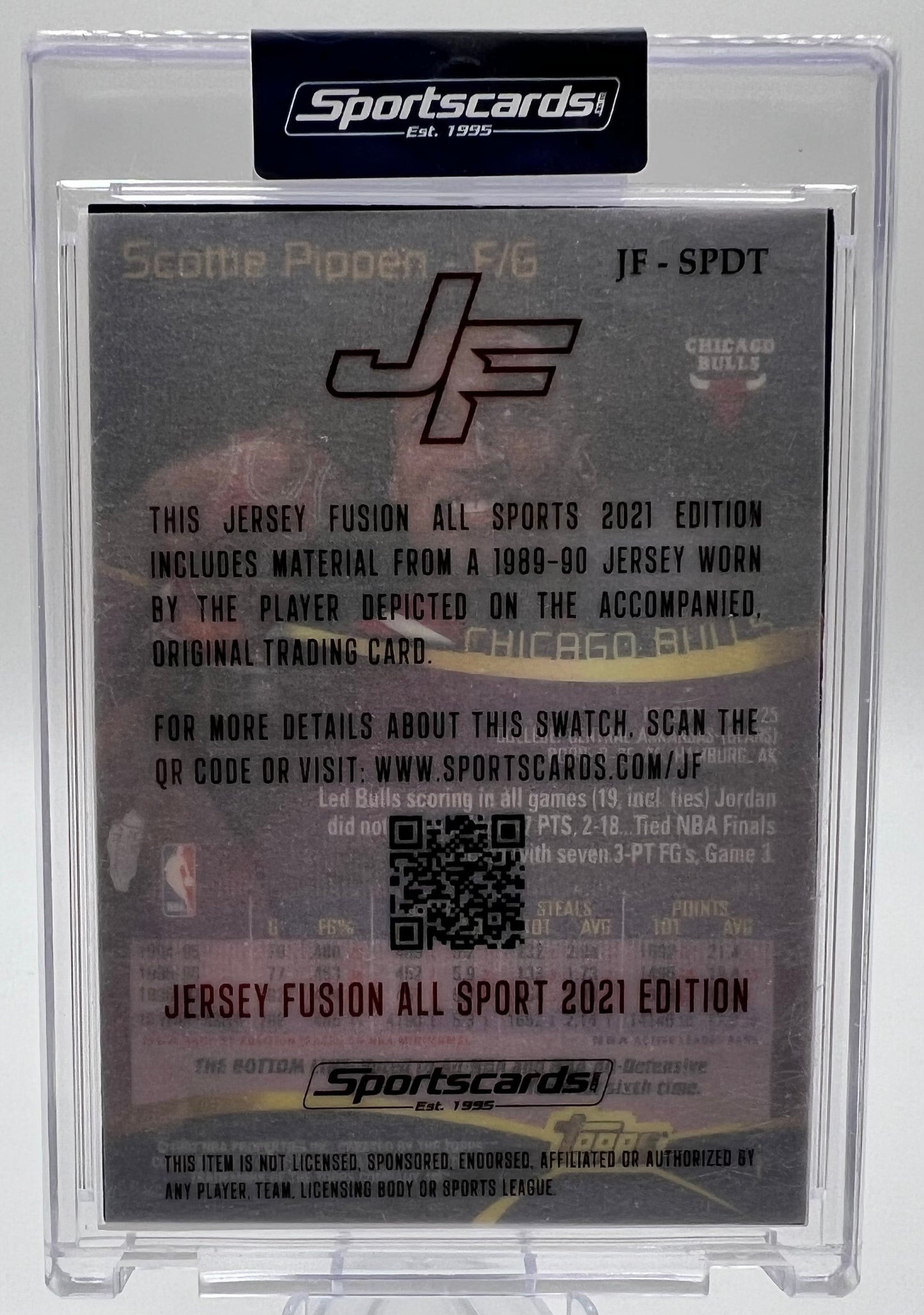 2021 Jersey Fusion All Sports Edition Skottie Pippen Patch Basketball Card