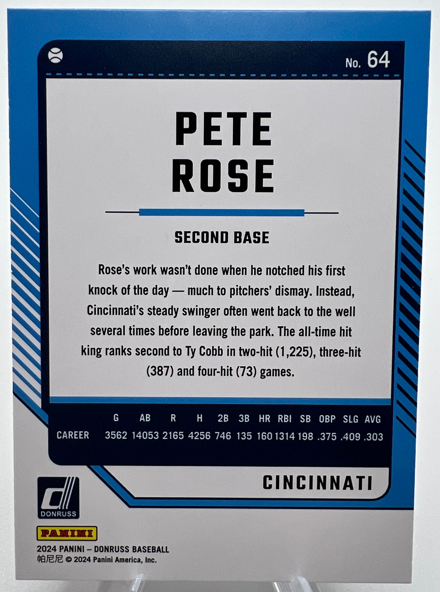 2024 Panini Donruss Pete Rose Baseball Card #64