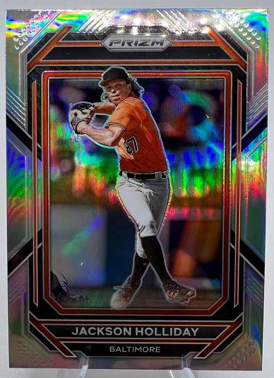 2023 Panini Prizm Jackson Holliday Rookie Baseball Card Silver Prizm #160