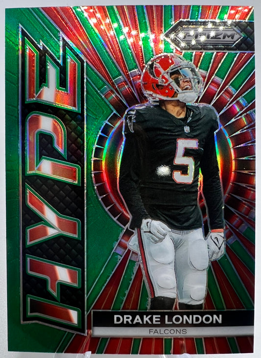 2023 Panini Prizm Football Card Drake London Hype Green Prizm #H-10