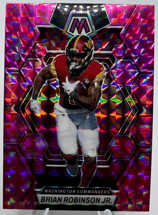 2023 Panini Mosaic Brian Robinson Football Card Pink Prizm