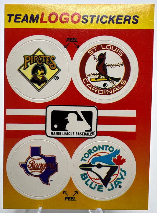 1991 Fleer Team Logo Stickers Cardinals/ Pirates/ Rangers/ Blue Jays