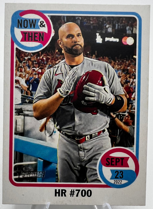 Albert Pujols 2023 Topps Heritage Now & Then HR #700 Cardinals.
