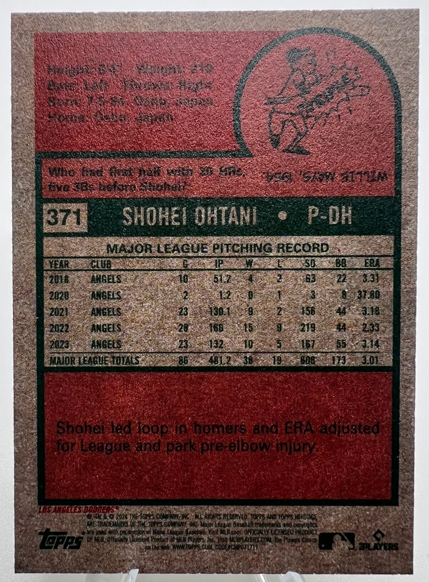 2024 Topps Heritage Shohei Ohtani Baseball Card