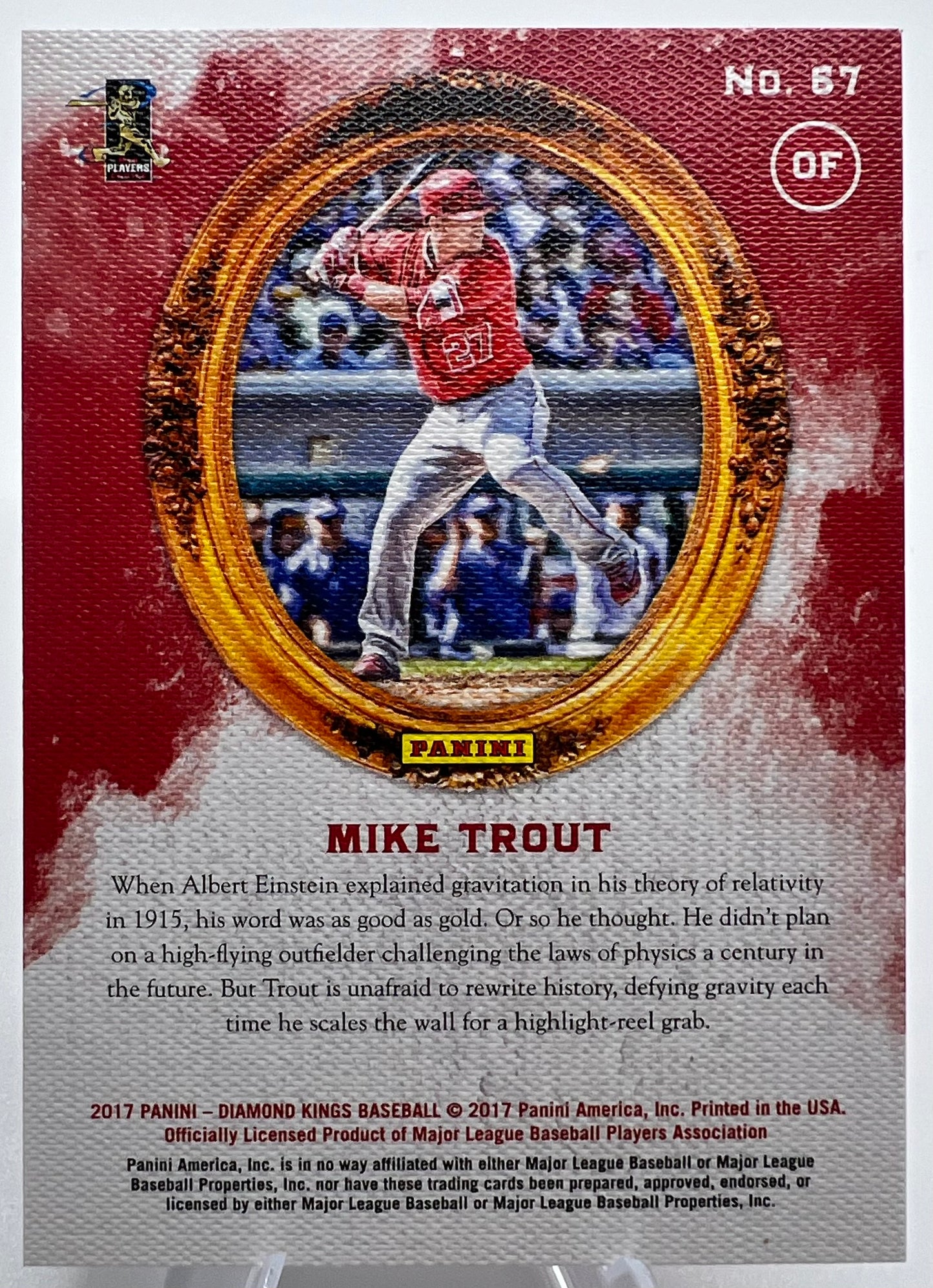 2017 Panini Diamond Kings Red Uniform #67b Mike Trout Los Angeles Angels