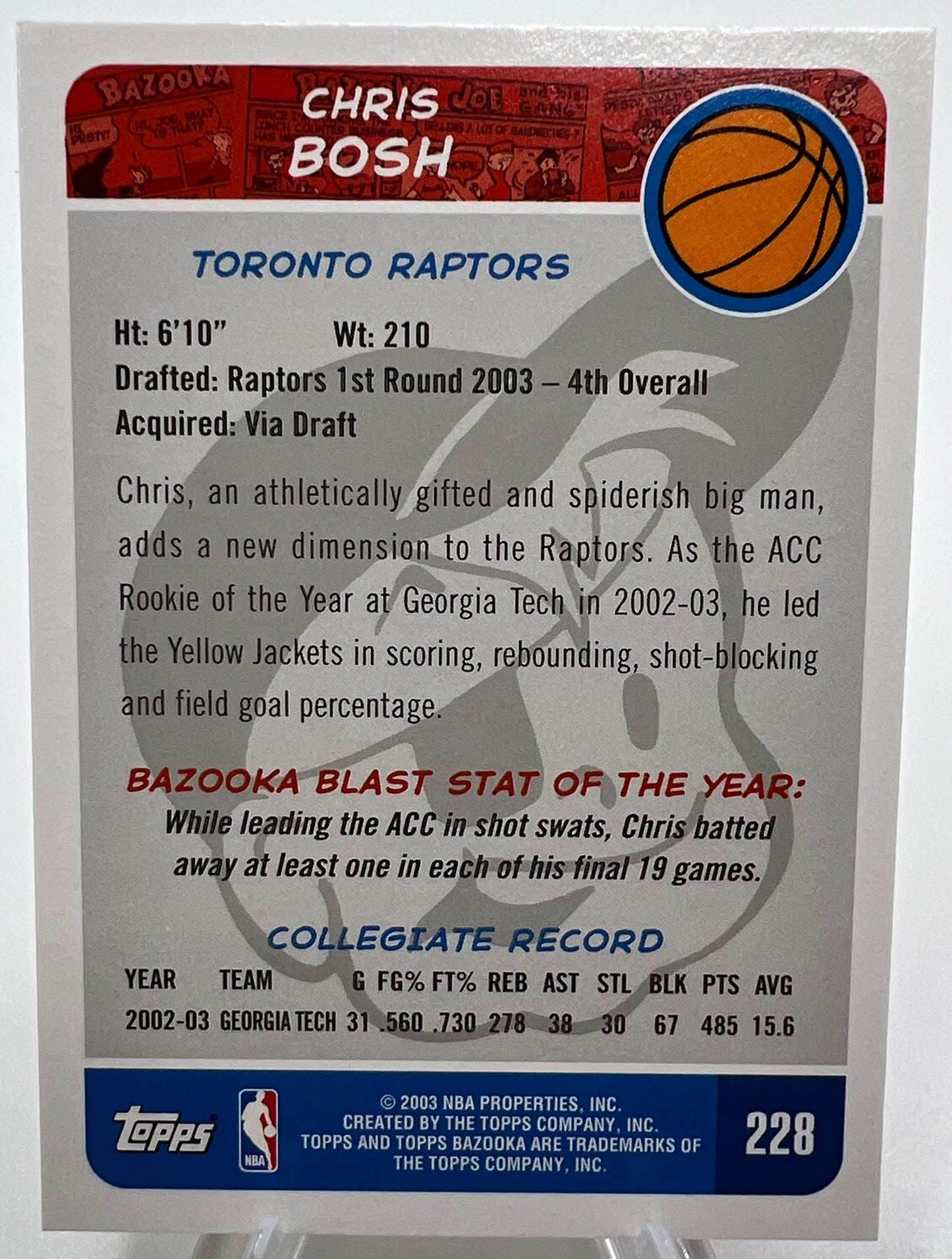 03-04 Topps Bazooka Chris Bosh Mini Parallel Rookie Card Basketball