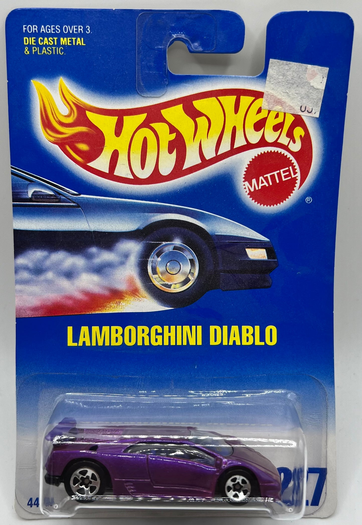 1991 Hot Wheels Lamborghini Diablo Purple with Chrome 5 Spokes #227