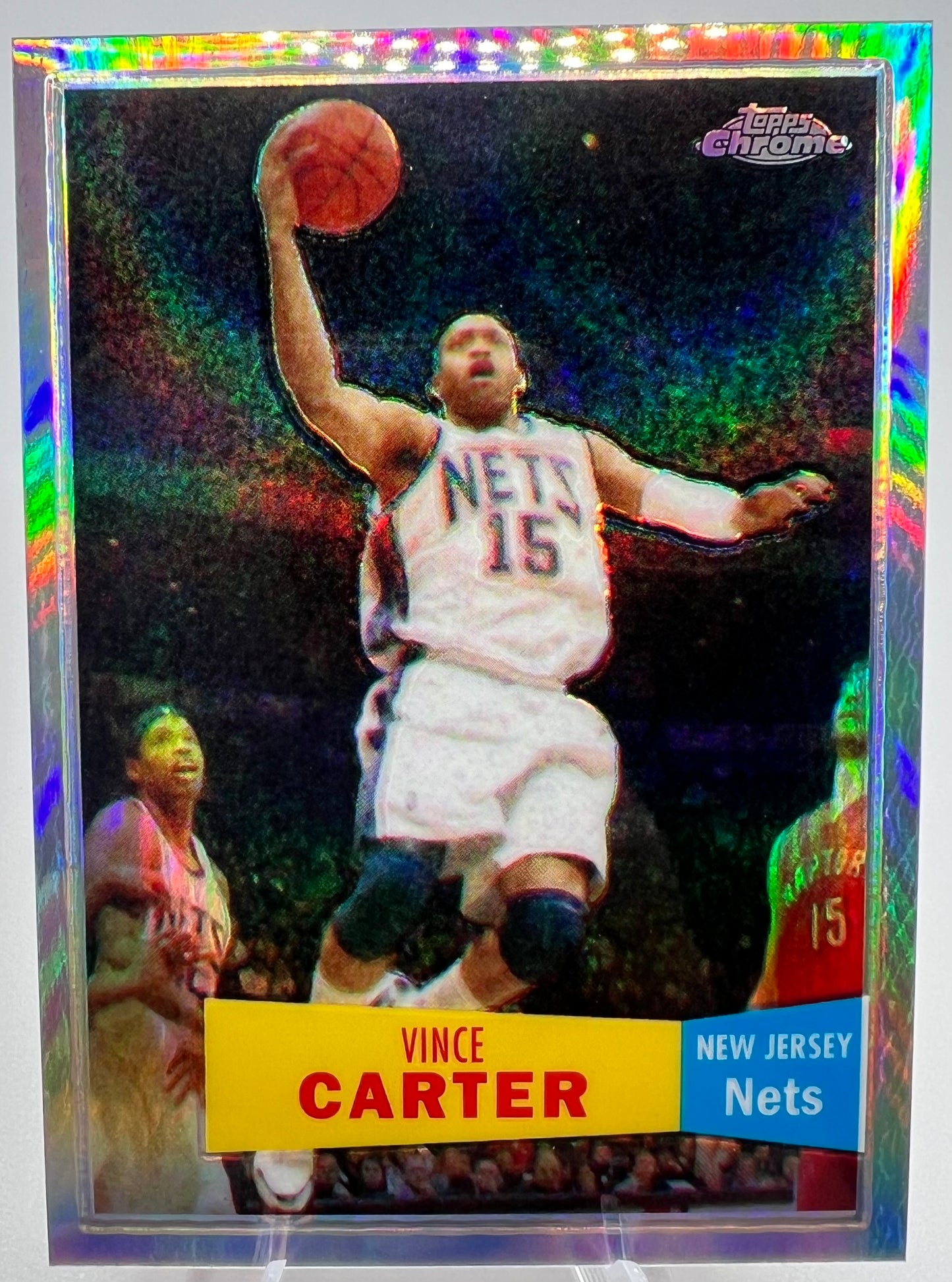 2007-08 Topps Chrome Refractor 1957 Variant Vince Carter Basketball Card