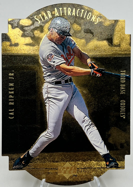 1997 Upper Deck Star Attractions Cal Ripken Jr Die Cut Gold Parallel