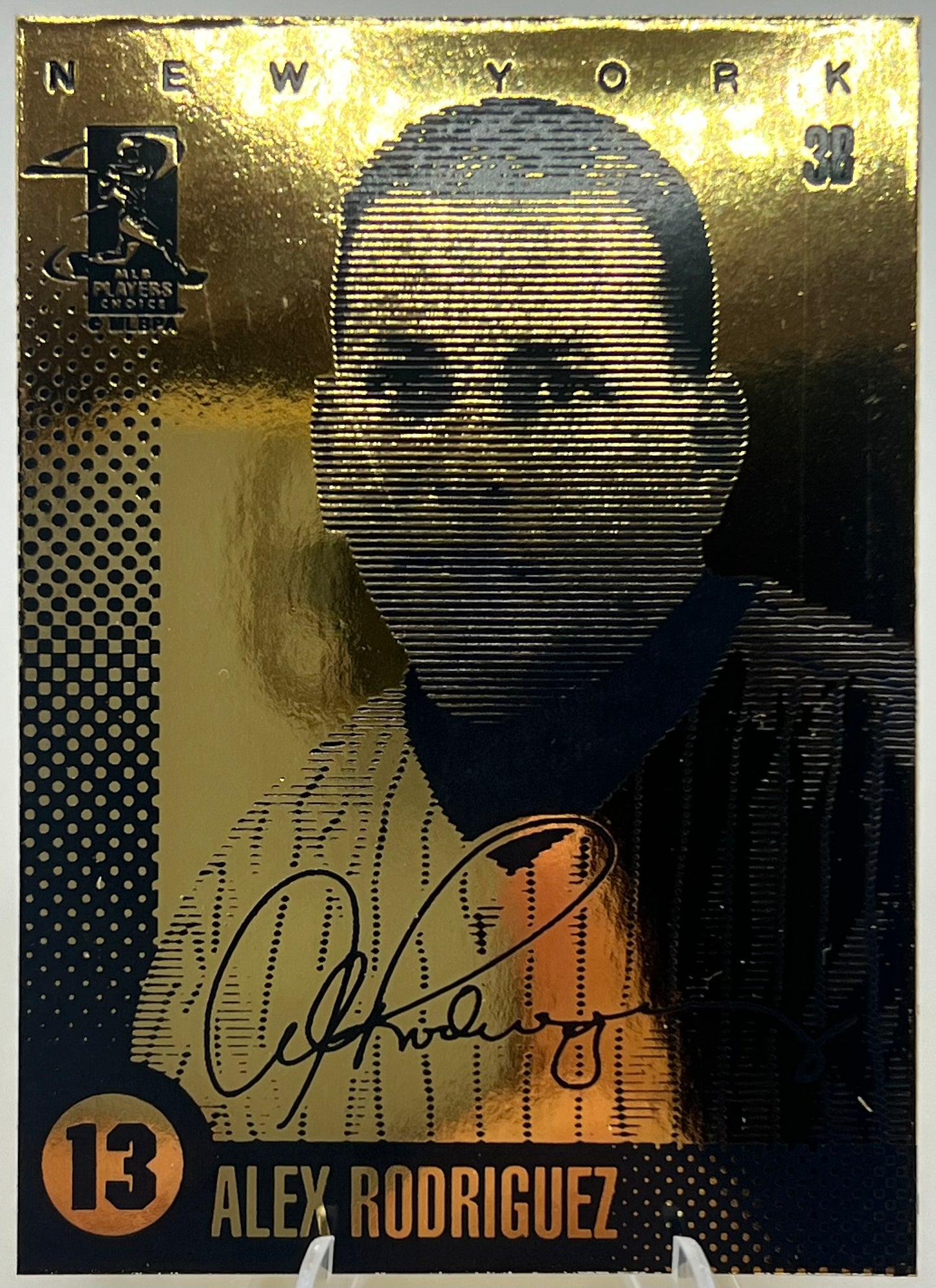 2003 Laser Line Gold Card Alex Rodriguez Baseball Card