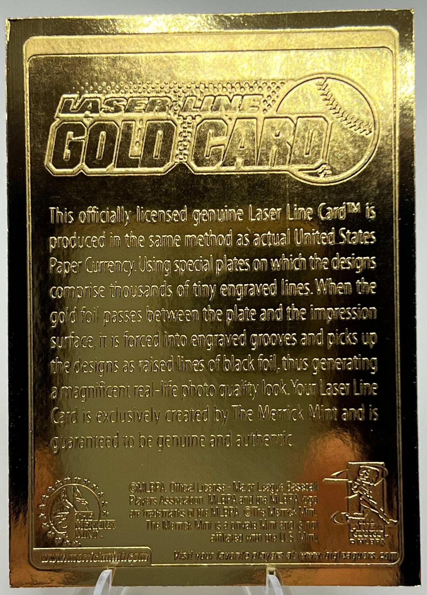 2003 Laser Line Gold Card Alex Rodriguez Baseball Card