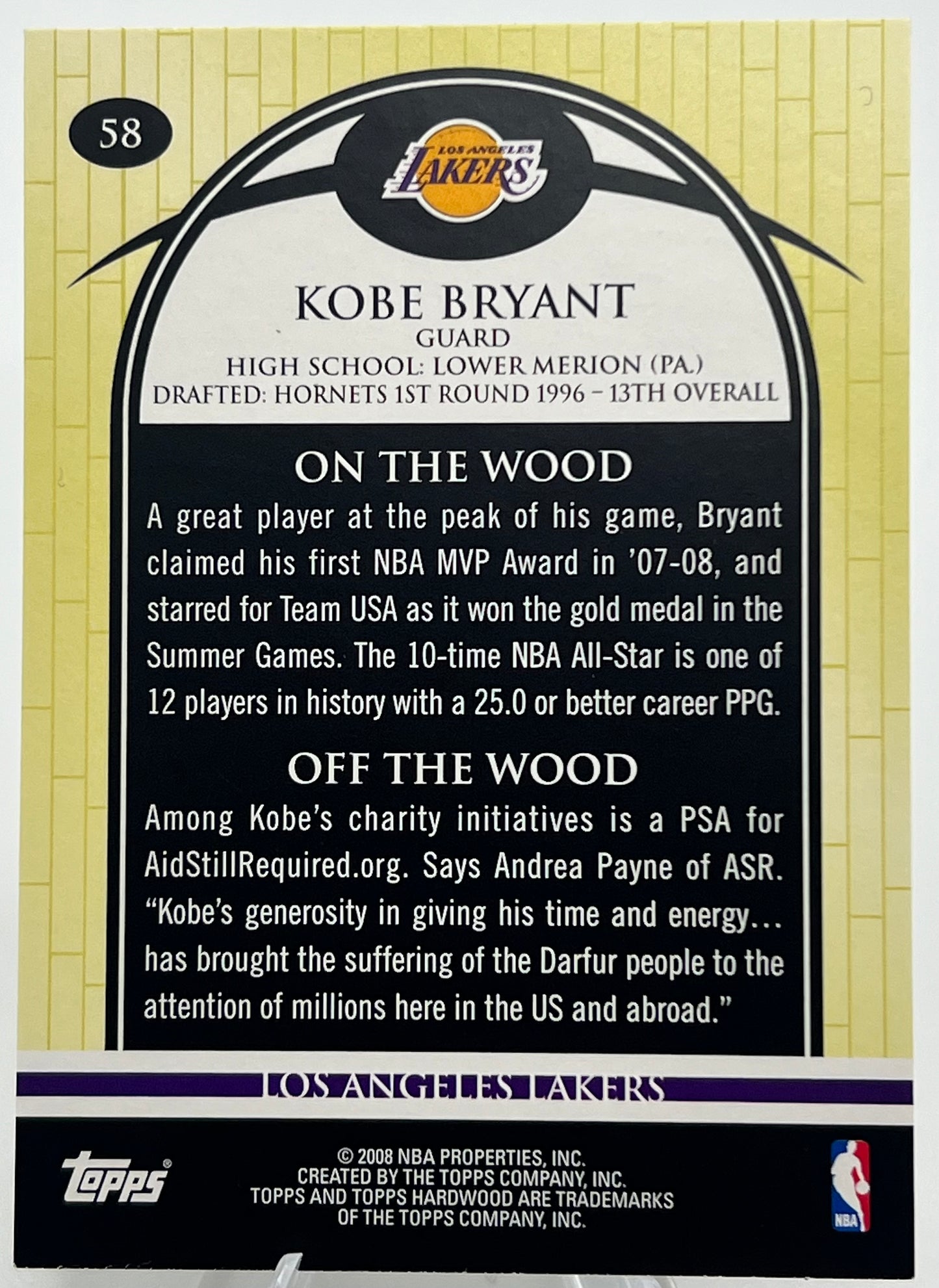 2008-09 Topps Hardwood Kobe Bryant #58