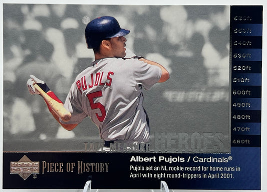 2002 Upper Deck Piece of History Tape Measure Heroes Albert Pujols Baseball Card