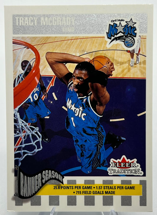 2002-03 Fleer Banner Season Silver Tracy McGrady Basketball Card