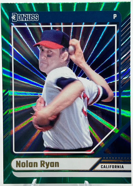 2024 Donruss Nolan Ryan Green Laser Parallel Baseball Card