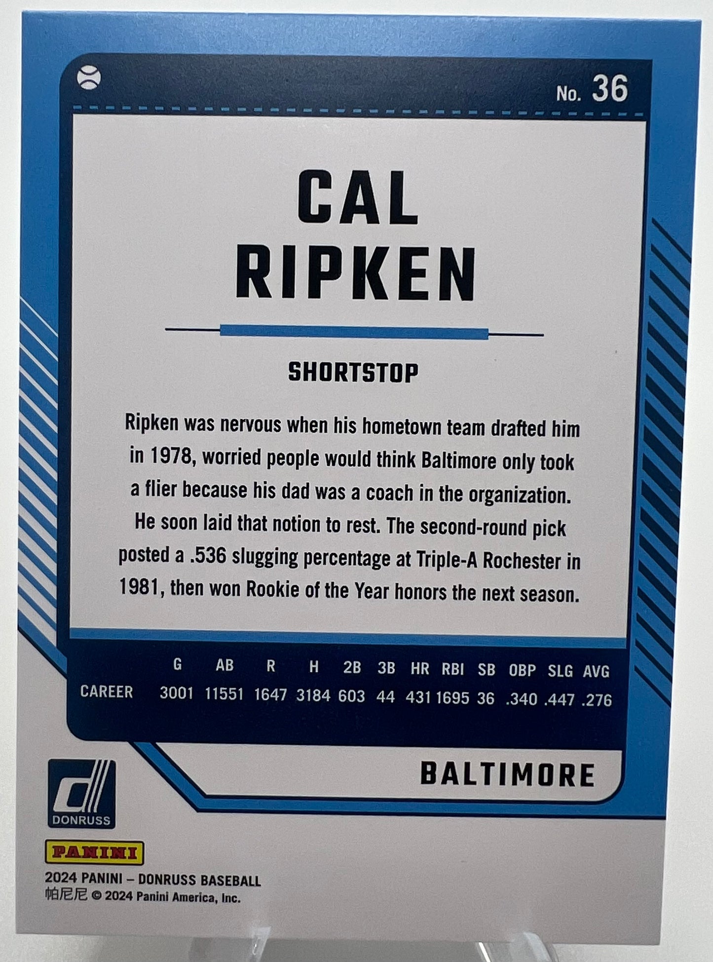 2024 Donruss Cal Ripken Jr Baseball Card