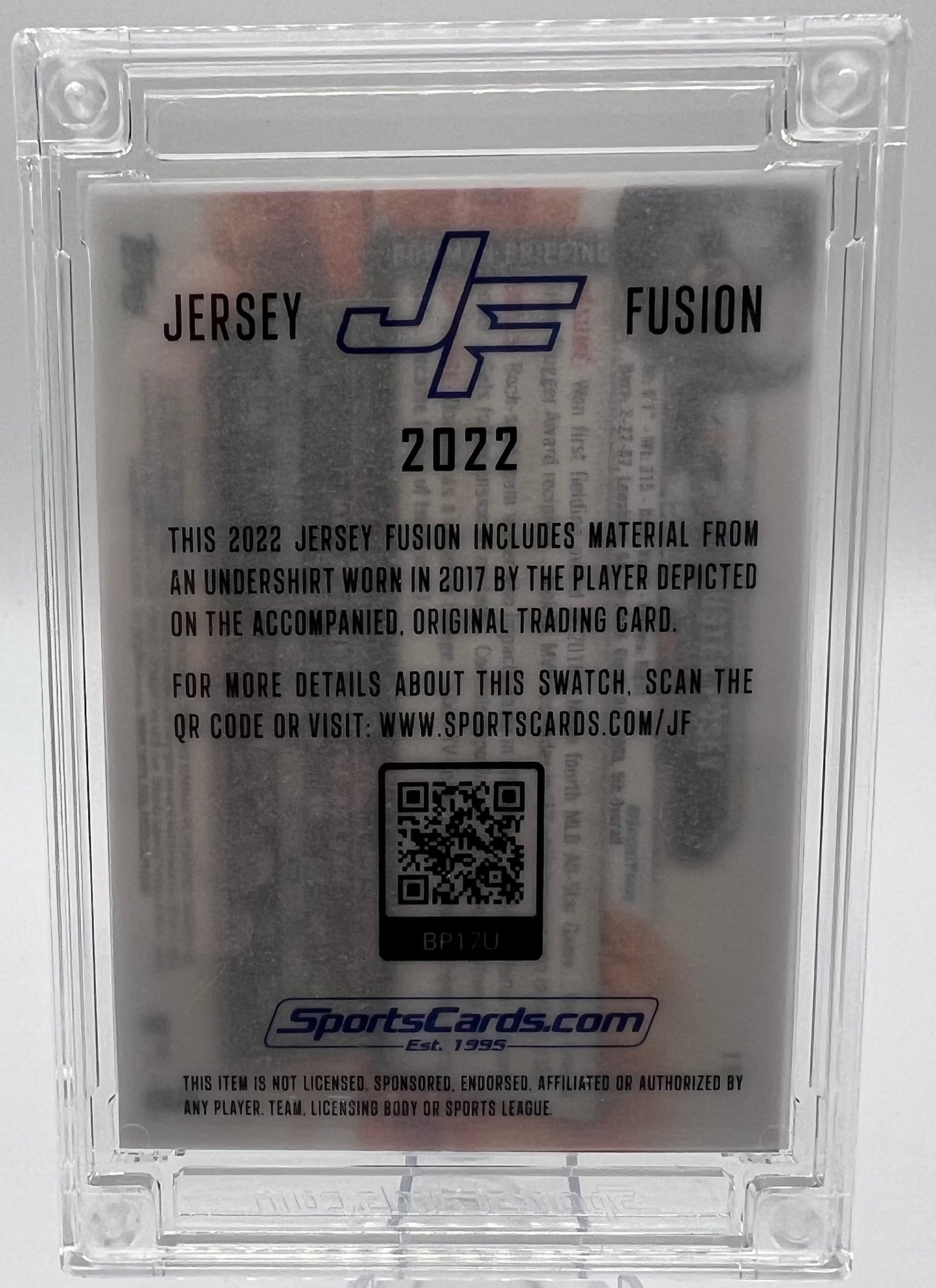 2022 Jersey Fusion Buster Posey - 2017 Game Used patch SF Giants