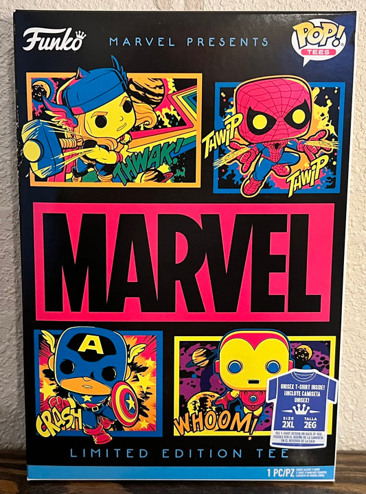 Funko Pop Tees Limited Edition Tee Marvel Blacklight 2XL