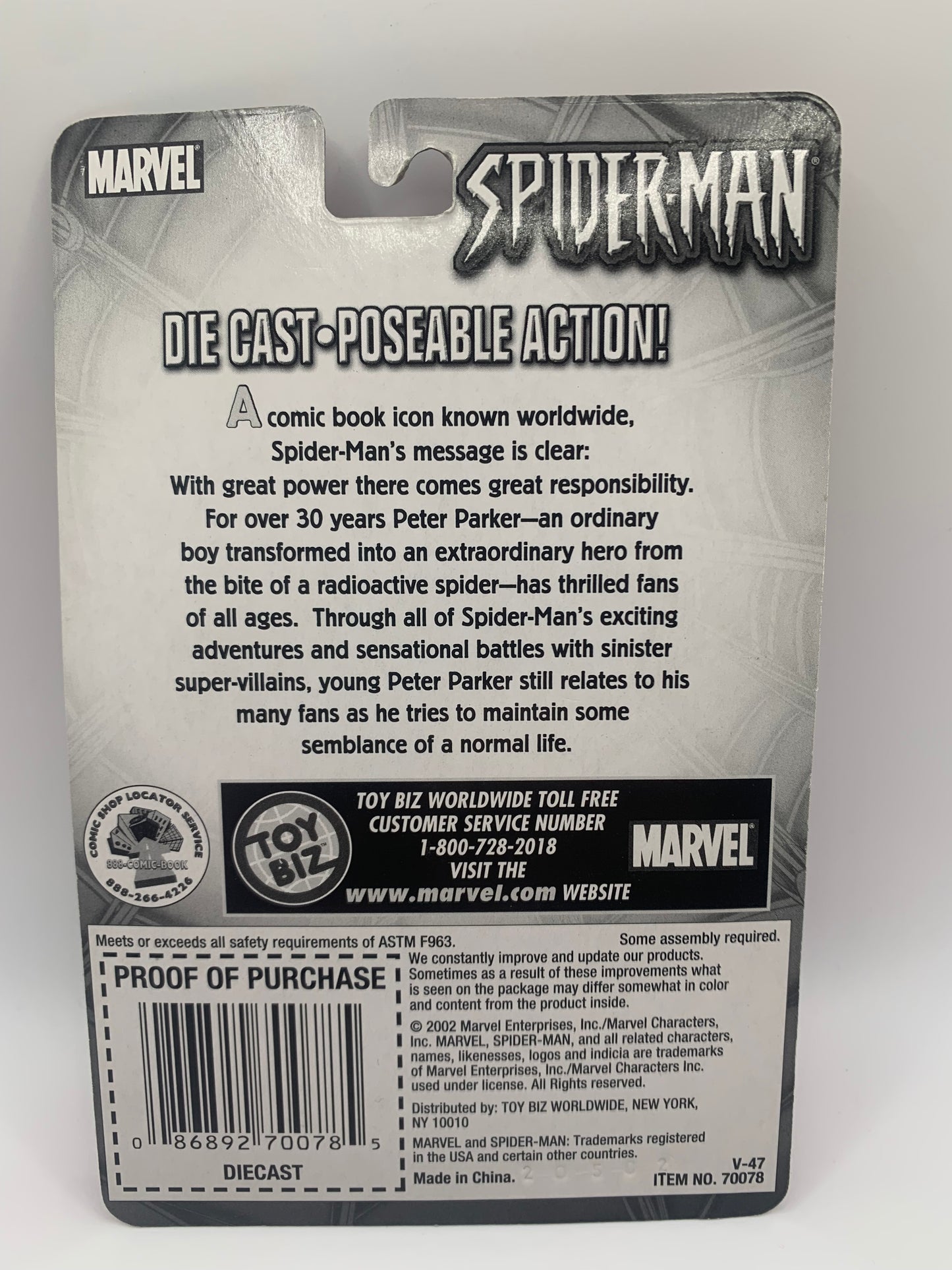 Spider-Man Die Cast Poseable Action Mini Figure