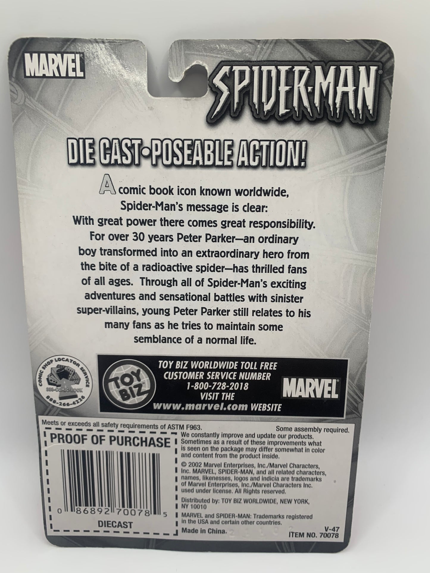 Spider-Man Die Cast Poseable Action Mini Figure&nbsp;