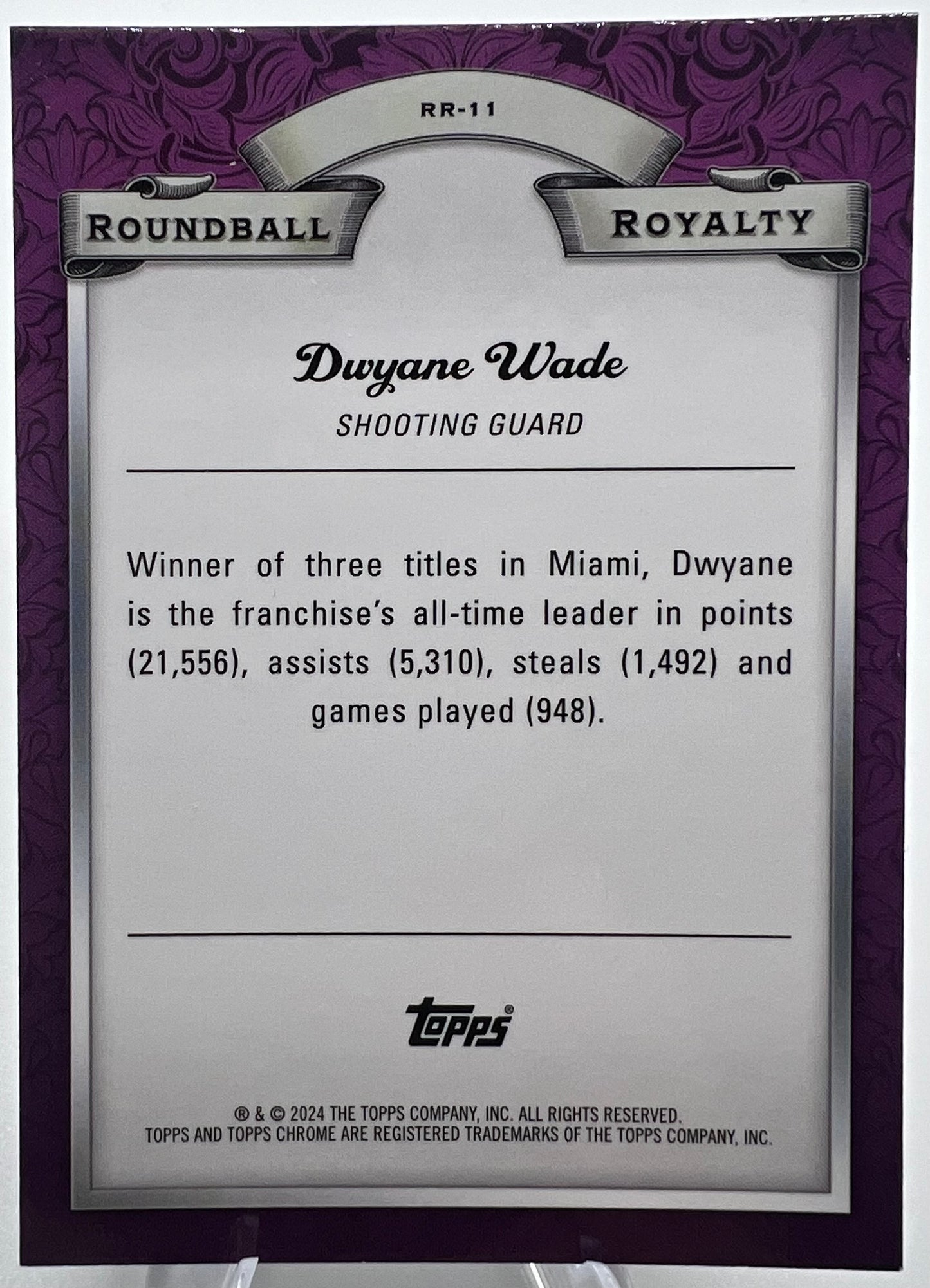 2024 Topps Chrome Roundball Royalty Dwayne Wade Basketball Card #RR-11