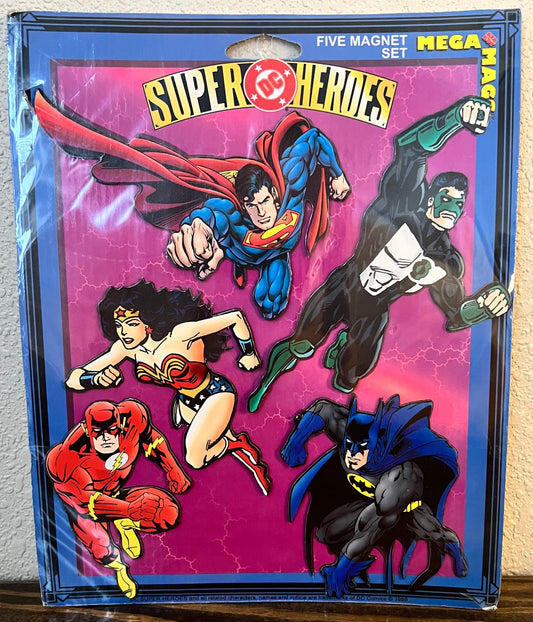 Vintage 1998 DC Super Heroes Mega Mags Set of 5 Magnets