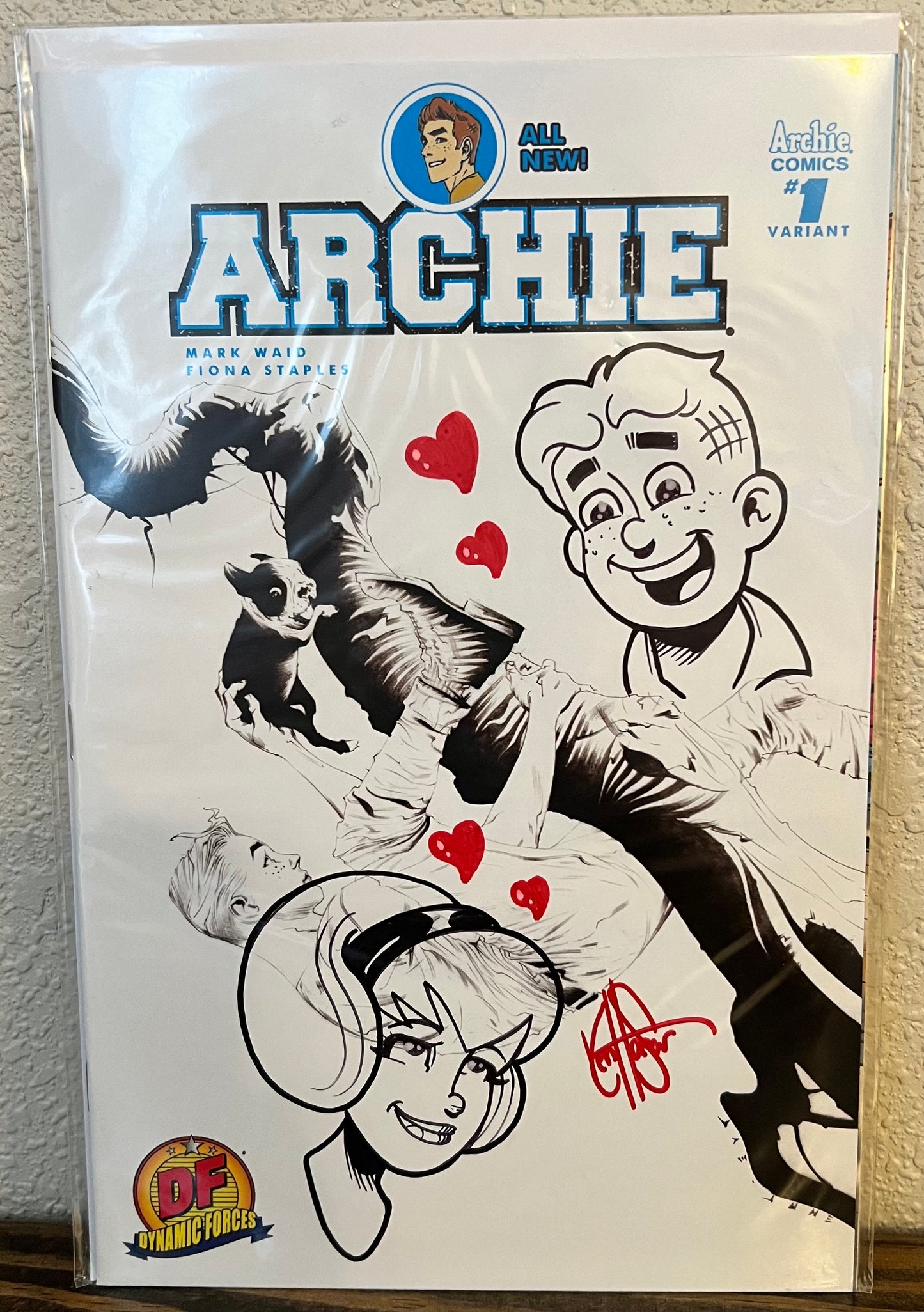 Archie #1 Dynamic Forces B&W Exclusive Cover Signed & Remarked w/COA