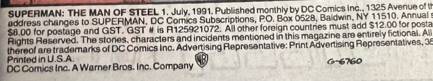 Superman: The Man of Steel #1 (1991) Superman