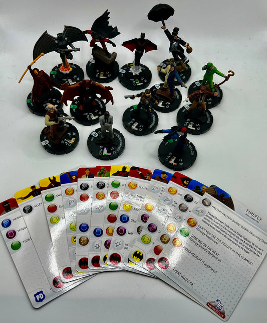 DC Heroclix Arkham Asylum Set Of 13 Figures W/Cards