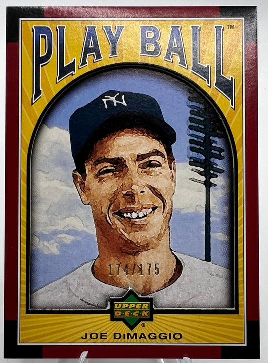 2004 Upper Deck Play Ball Joe DiMaggio Red Die-Cut Baseball Card #174/175