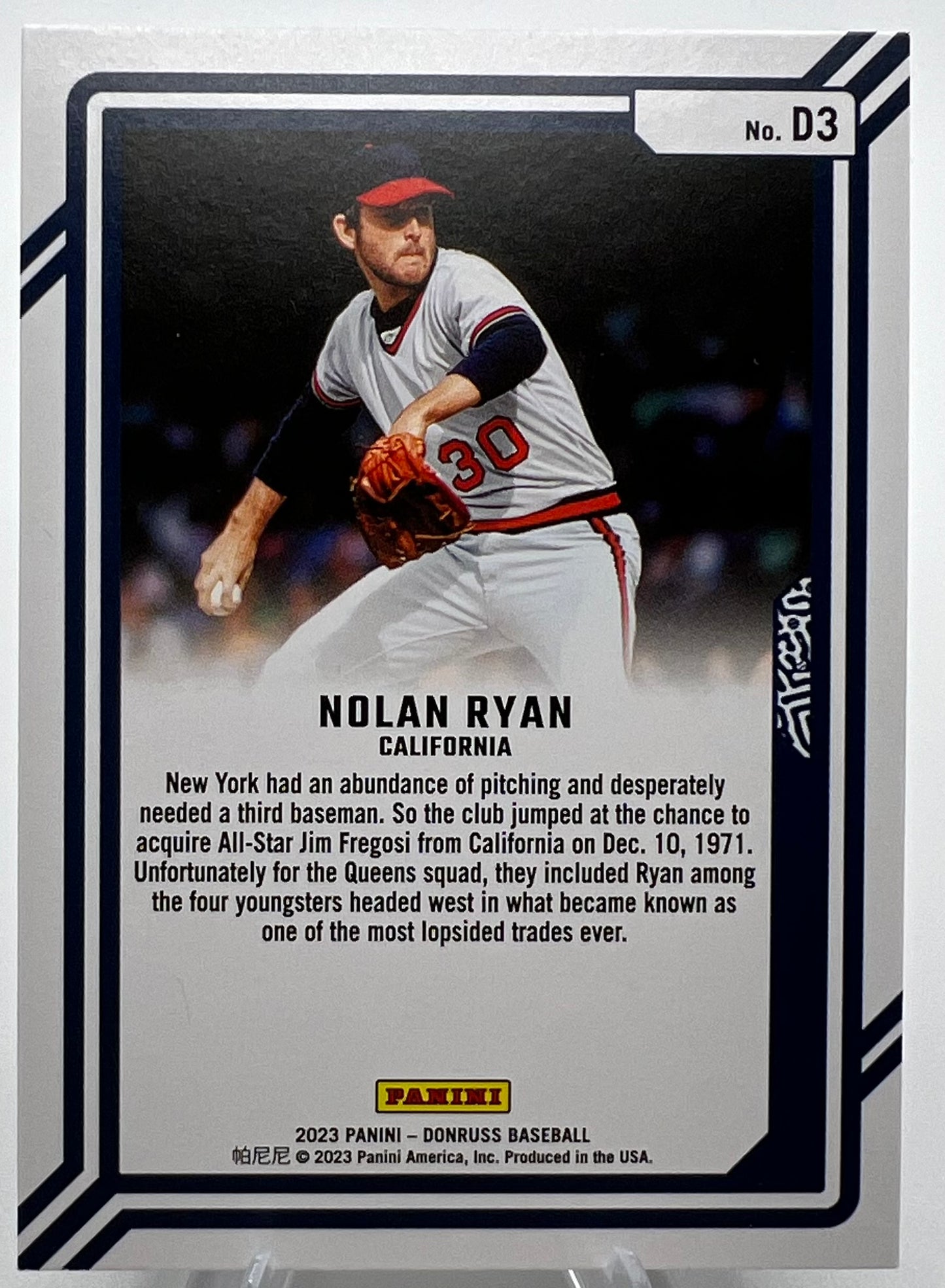 2023 Donruss Nolan Ryan Dominators Silver Baseball Card
